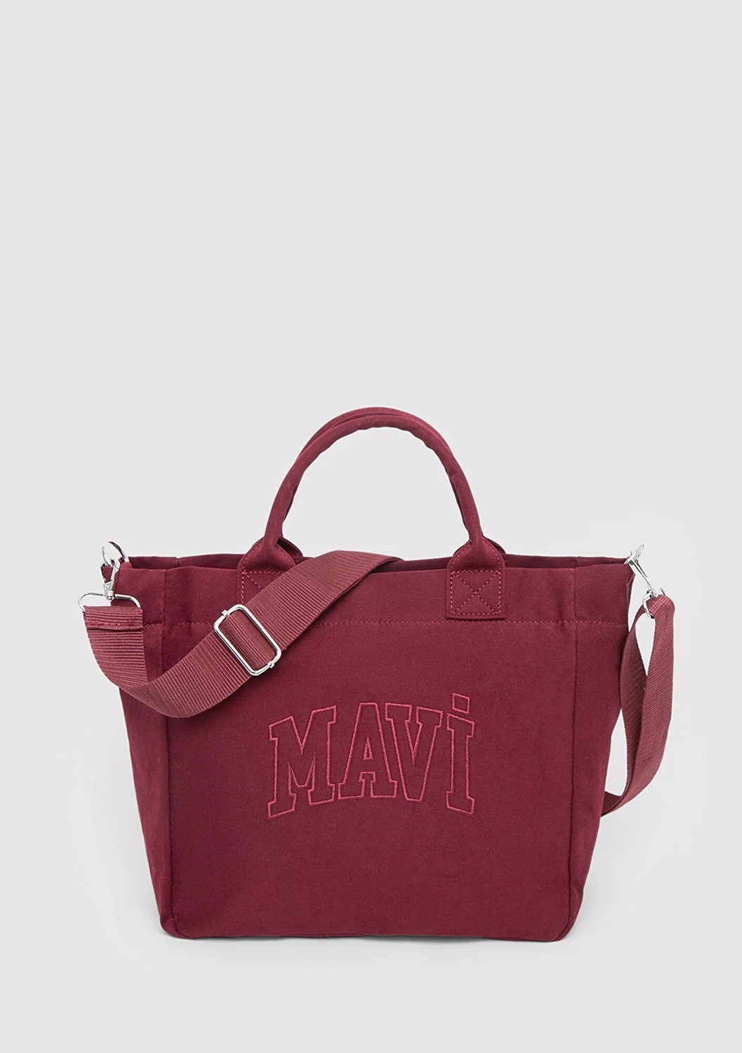 Mavi Logo Nakışlı Bordo Omuz Çantası 1914358-70404