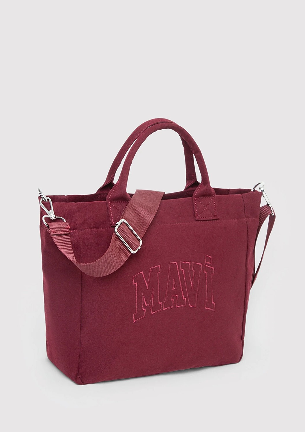 Mavi Logo Nakışlı Bordo Omuz Çantası 1914358-70404 görsel 2