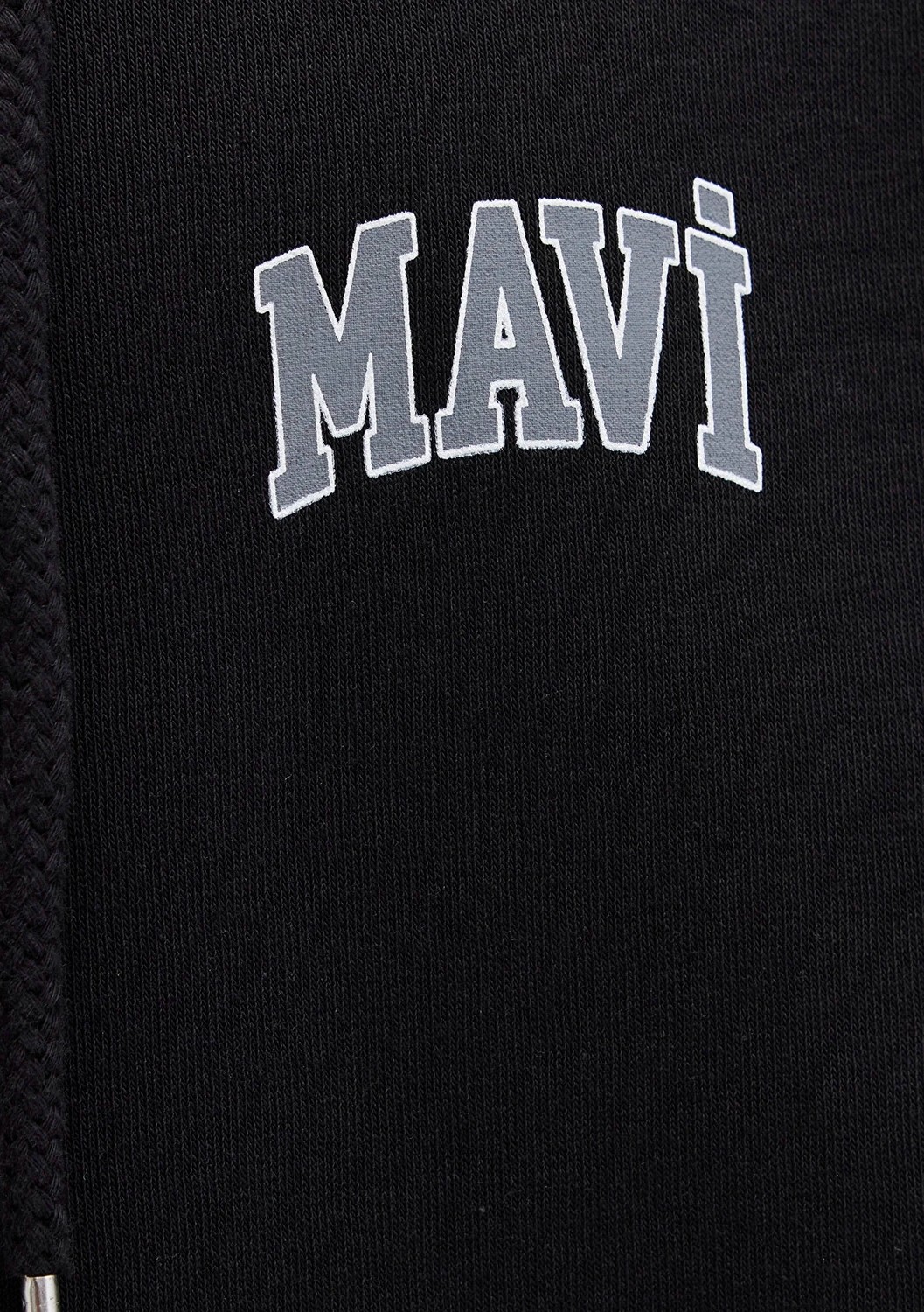 Mavi Logo Baskılı Kapüşonlu Fermuarlı Siyah Sweatshirt 0611715-900 görsel 7