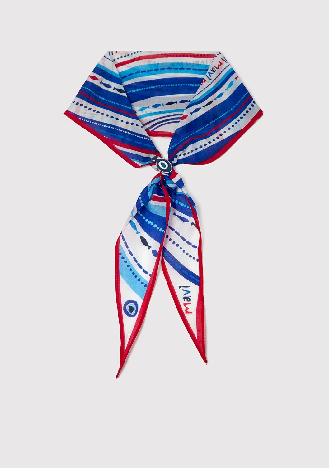 Mavi Nazar Boncuğu Detaylı Bandana 1914041-26498 görsel 2