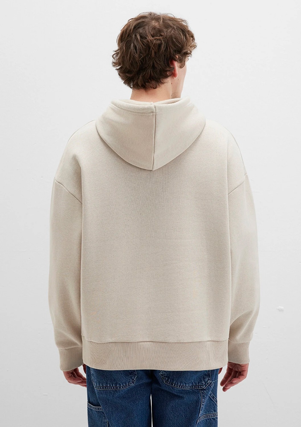 Mavi Logo Baskılı Kapüşonlu Bej Sweatshirt 067149-70004 görsel 5