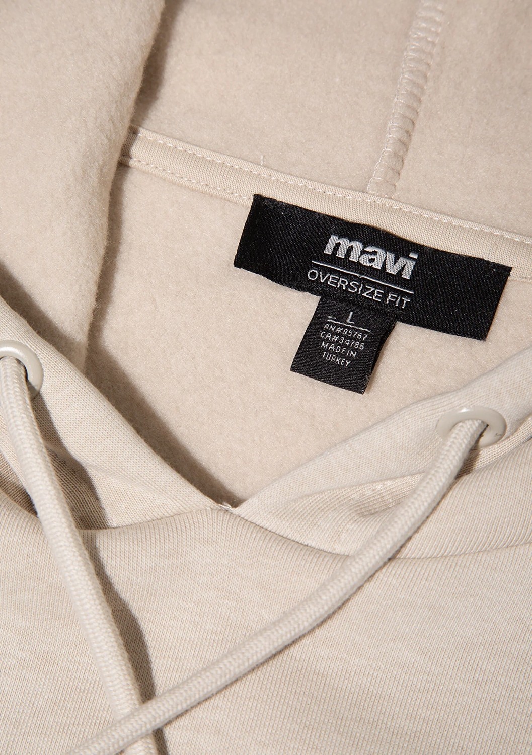 Mavi Logo Baskılı Kapüşonlu Bej Sweatshirt 067149-70004 görsel 8
