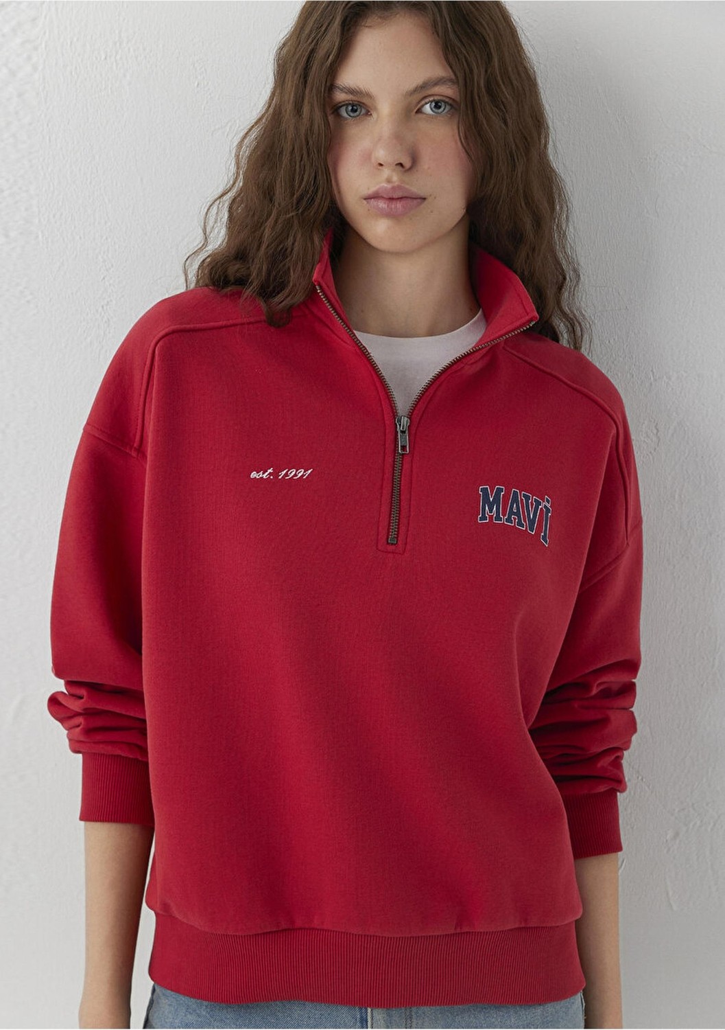 Mavi M1S10373-88631 Kadın Logo Baskılı Sweatshırt
