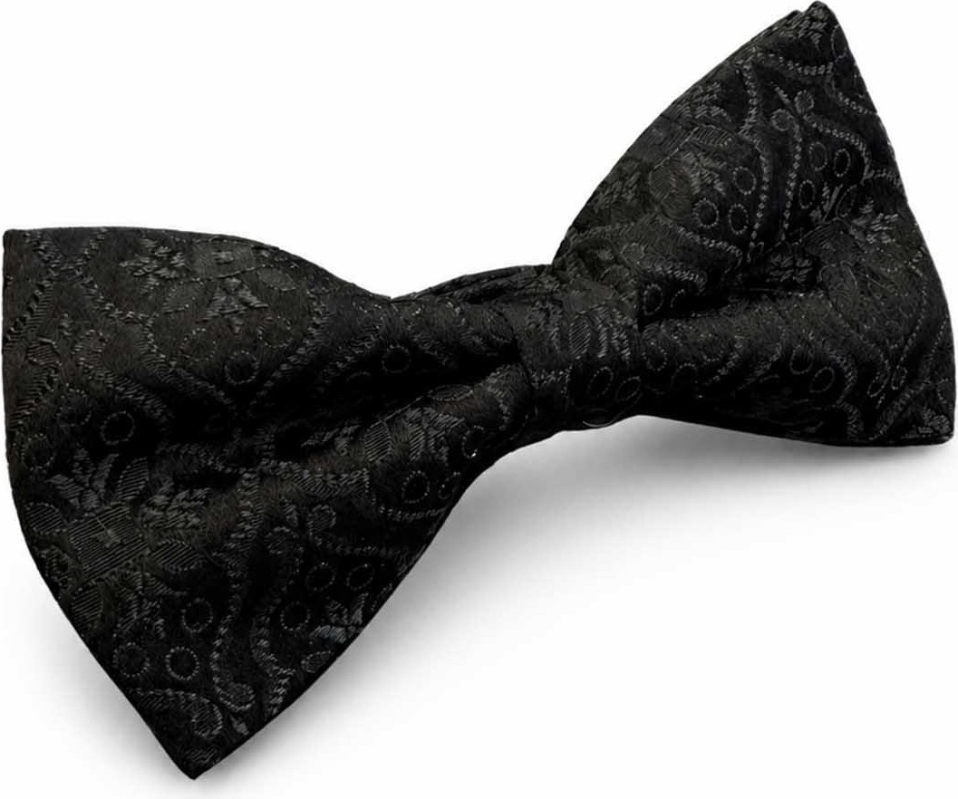 Kravatkolik Siyah Motif Ipek Papyon SB223 görsel 3