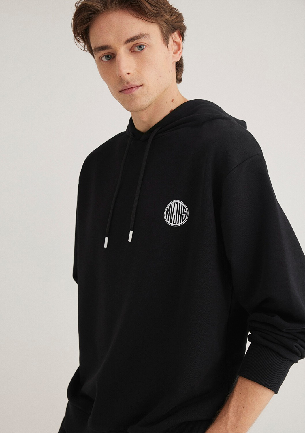 Mavi MVJNS Logo Baskılı Kapüşonlu Siyah Sweatshirt 0611786-900 görsel 2