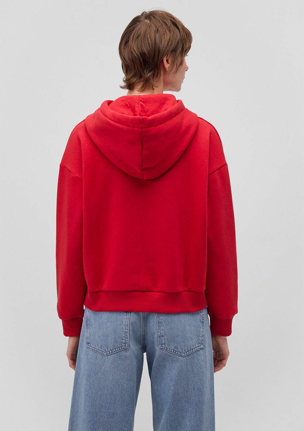 Mavi Logo Baskılı Kapüşonlu Kırmızı Sweatshirt 168334-35476 görsel 4