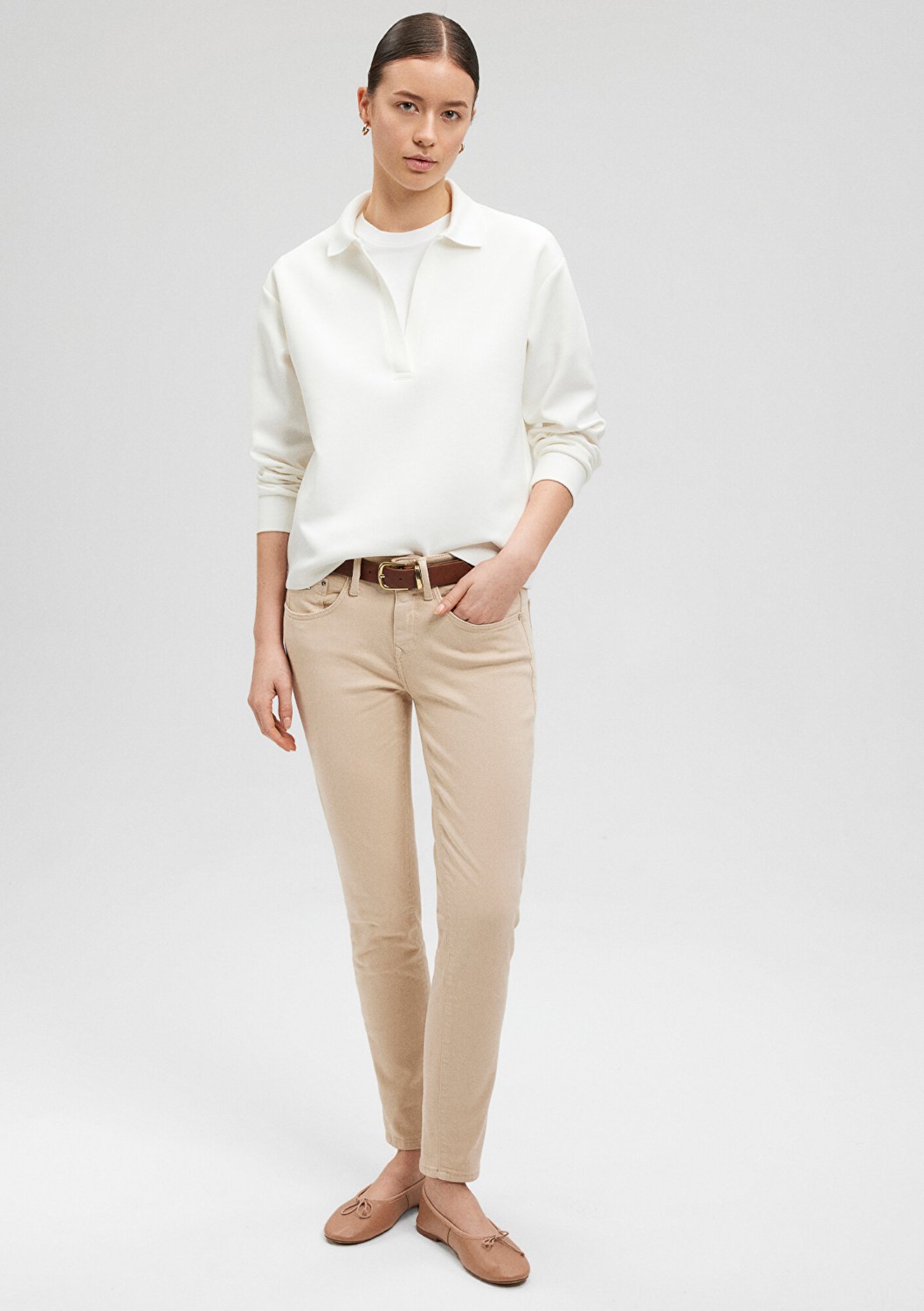 Mavi Ada Mavi Premium Krem Gabardin Pantolon 1020586447