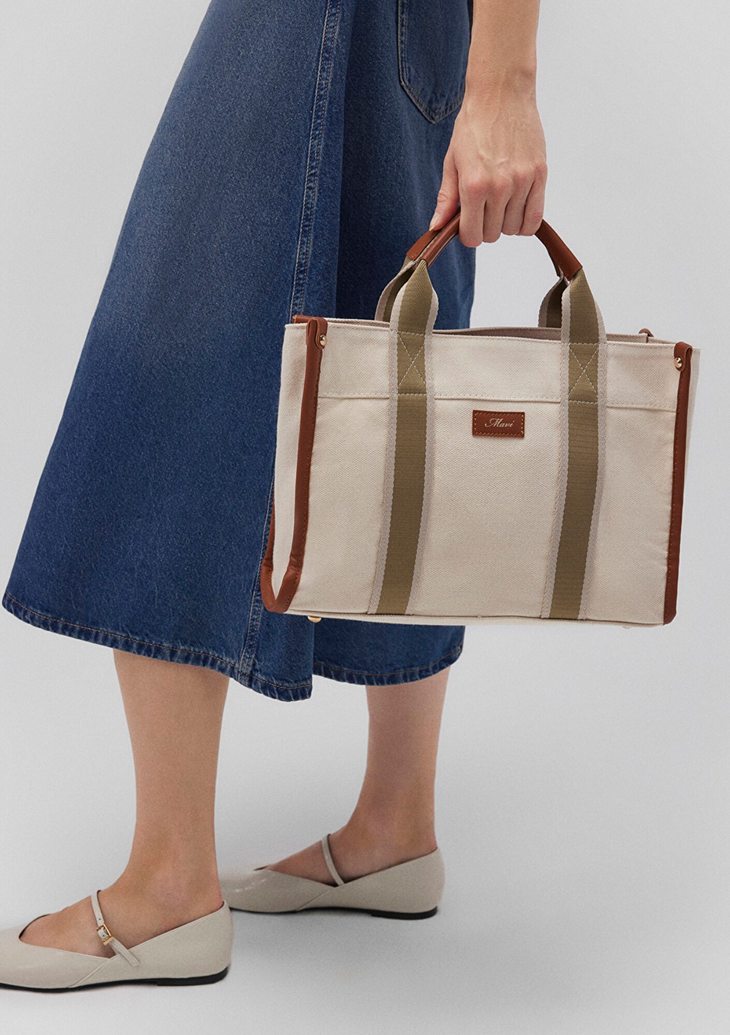 Mavi Ekru Tote Çanta 1912165-34523