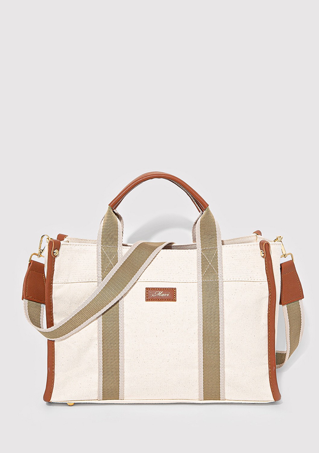 Mavi Ekru Tote Çanta 1912165-34523 görsel 2