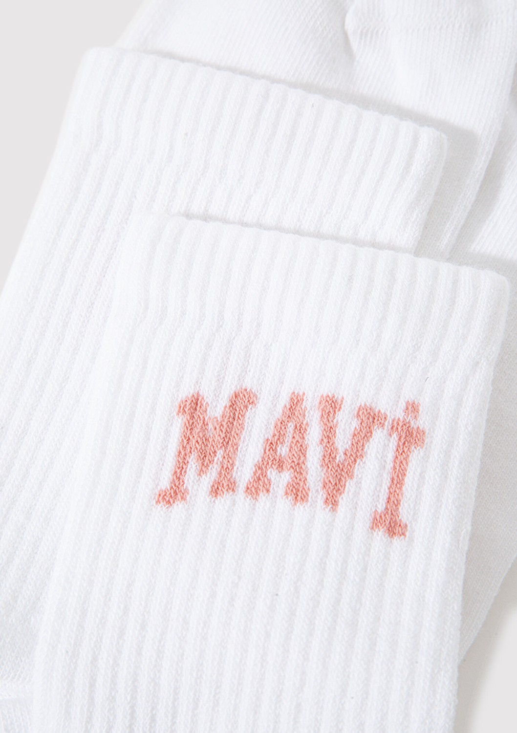 Mavi Logo Detaylı Ekru Soket Çorap 1912726-620 görsel 2