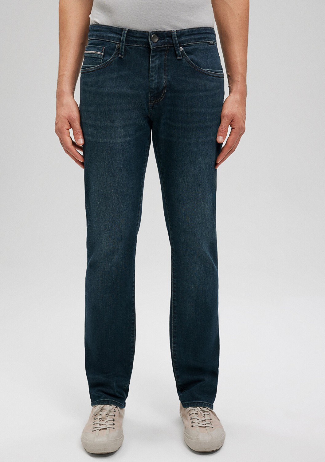 Mavi Marcus Mavi Premium Puslu Koyu Mavi Jean Pantolon 0035128946 görsel 3