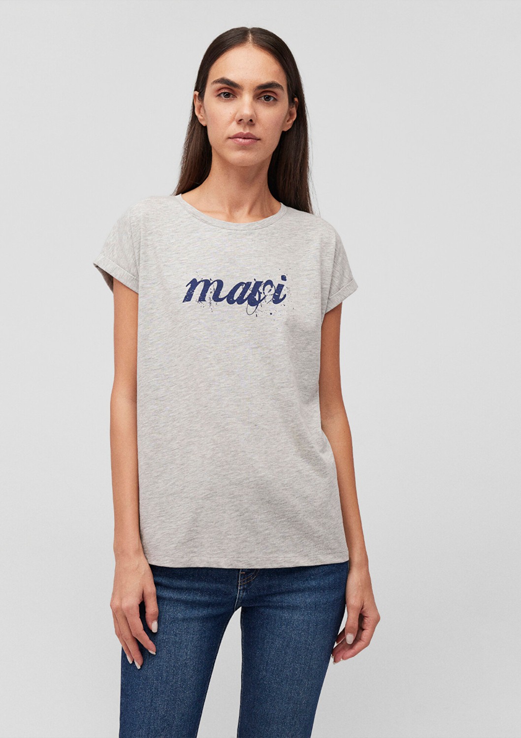 Mavi Logo Baskılı Gri Tişört 166422-25702 görsel 3