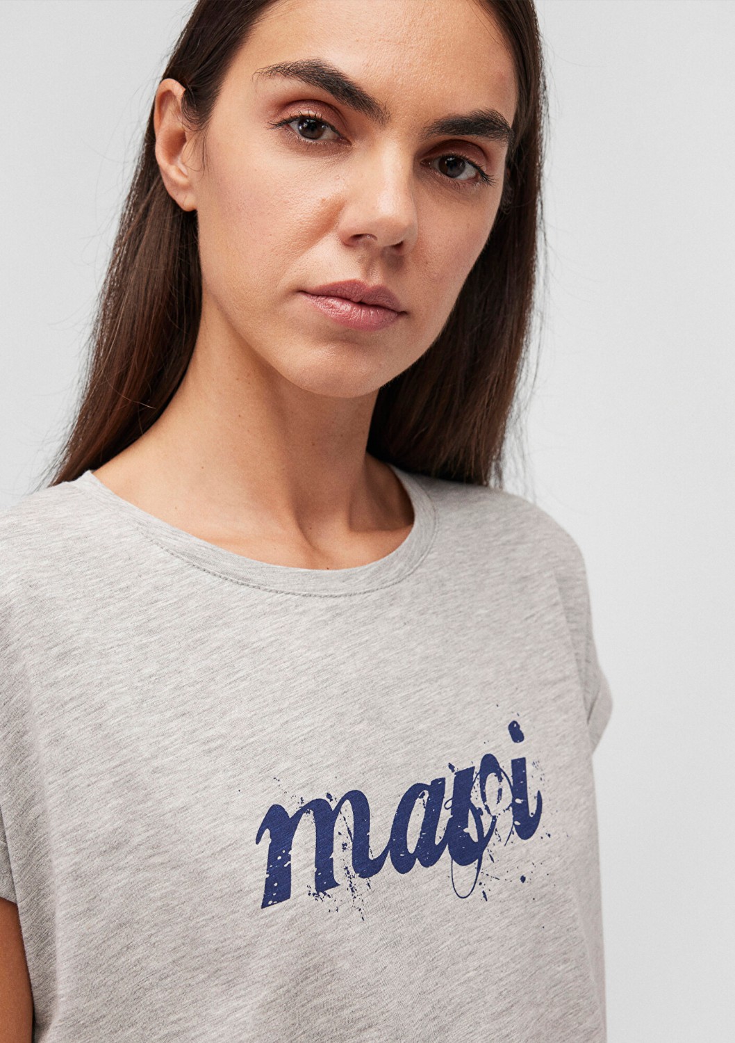 Mavi Logo Baskılı Gri Tişört 166422-25702 görsel 5