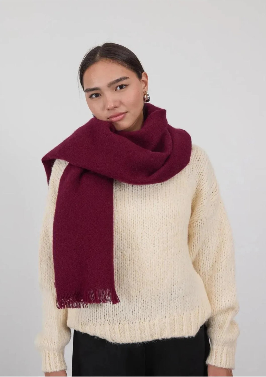 Wearflawless Kadın Sade Kalın Yumuşak Atkı Şal görsel 2