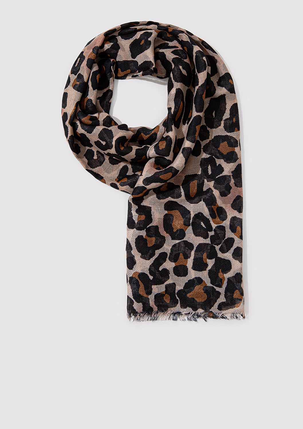 Mavi Leopar Desenli Şal 1912871-85397 görsel 2