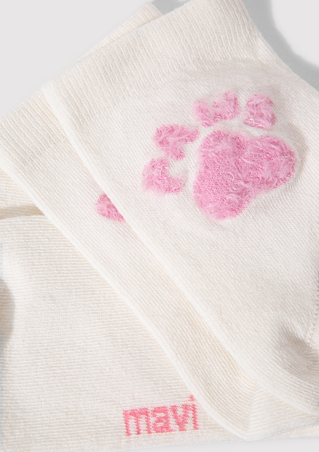 Mavi Paws Baskılı Ekru Soket Çorap 1912727-620 görsel 2