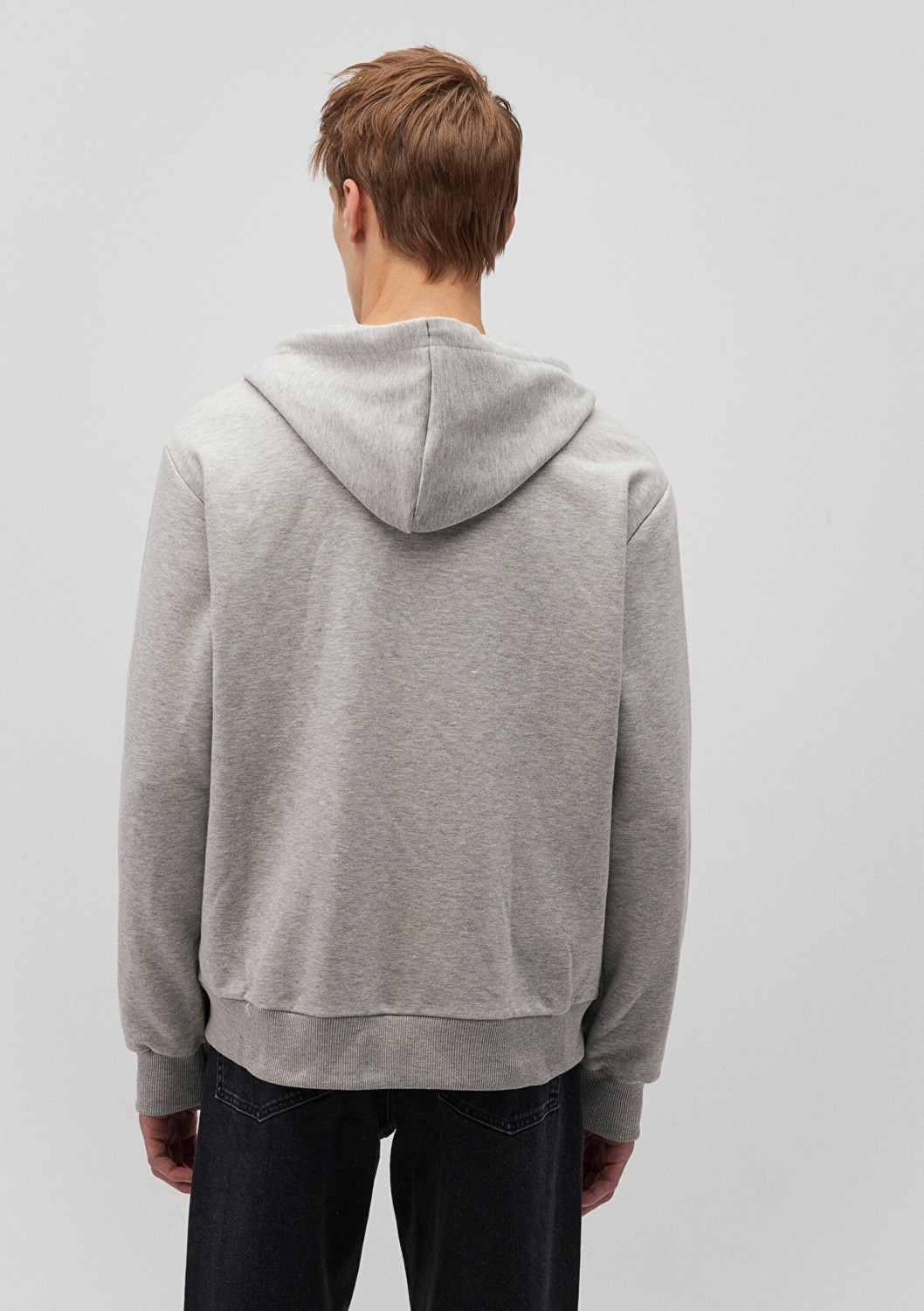 Mavi MVJNS Logo Baskılı Fermuarlı Kapüşonlu Gri Sweatshirt 0S10193-80196 görsel 4