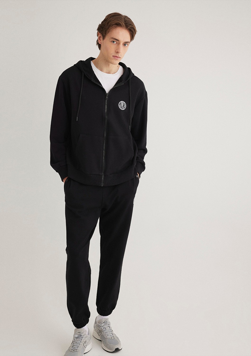 Mavi MVJNS Logo Baskılı Fermuarlı Kapüşonlu Siyah Sweatshirt 0S10193-900 görsel 2