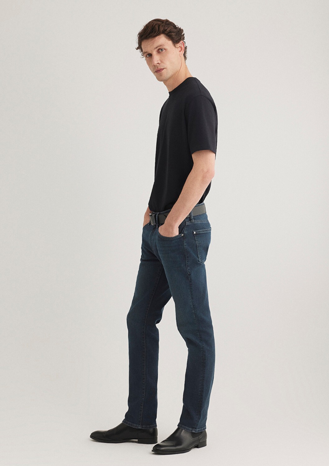 Mavi Marcus Lux Black Puslu Koyu Mavi Jean Pantolon 0035189351 görsel 2