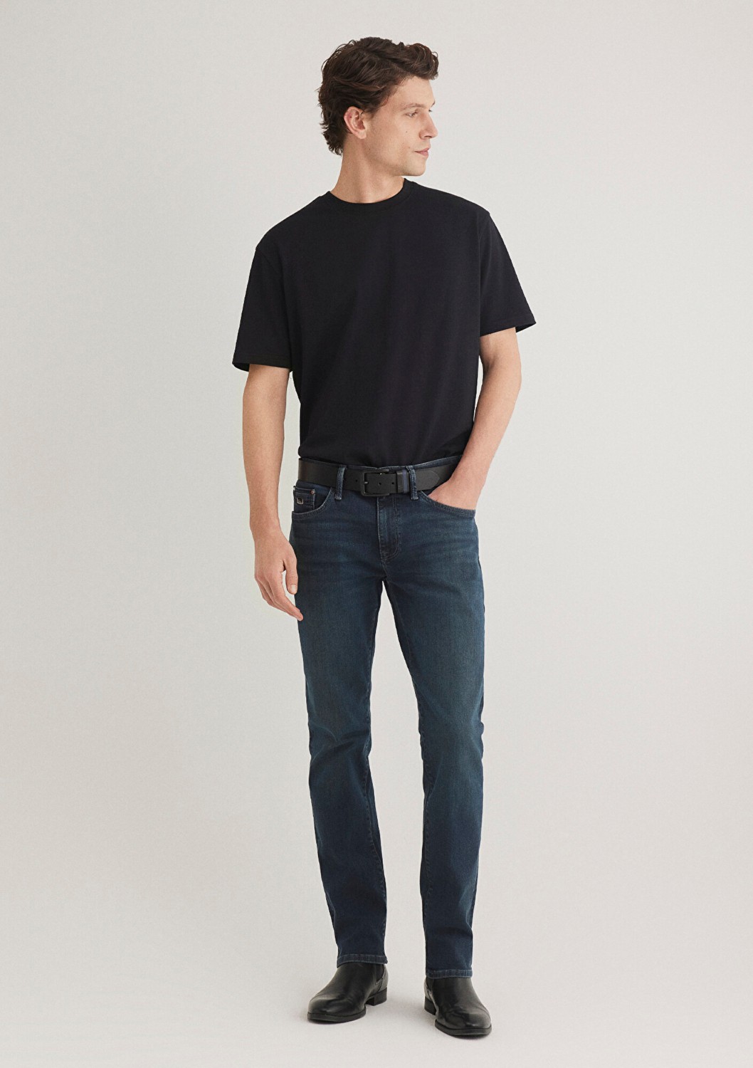Mavi Marcus Lux Black Puslu Koyu Mavi Jean Pantolon 0035189351 görsel 3