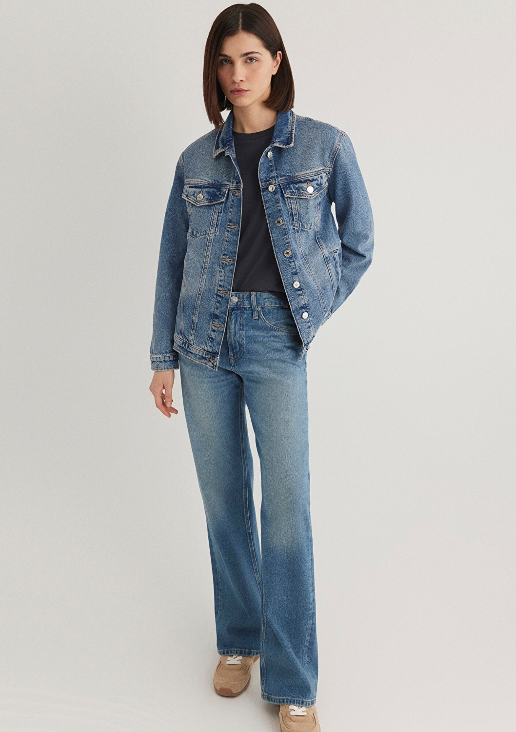 Mavi Karla 90lar İndigo Mavisi Jean Ceket 110154-30868 görsel 2