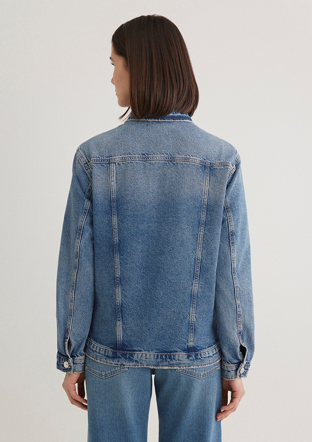 Mavi Karla 90lar İndigo Mavisi Jean Ceket 110154-30868 görsel 5