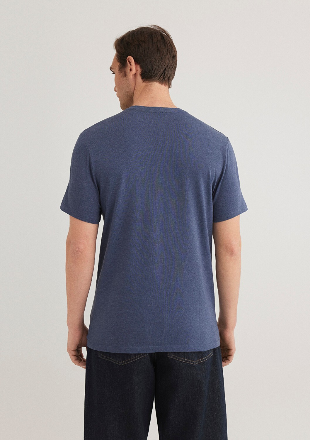 Mavi Stretch V Yaka Siyah Basic Tişört 061748-900 görsel 5