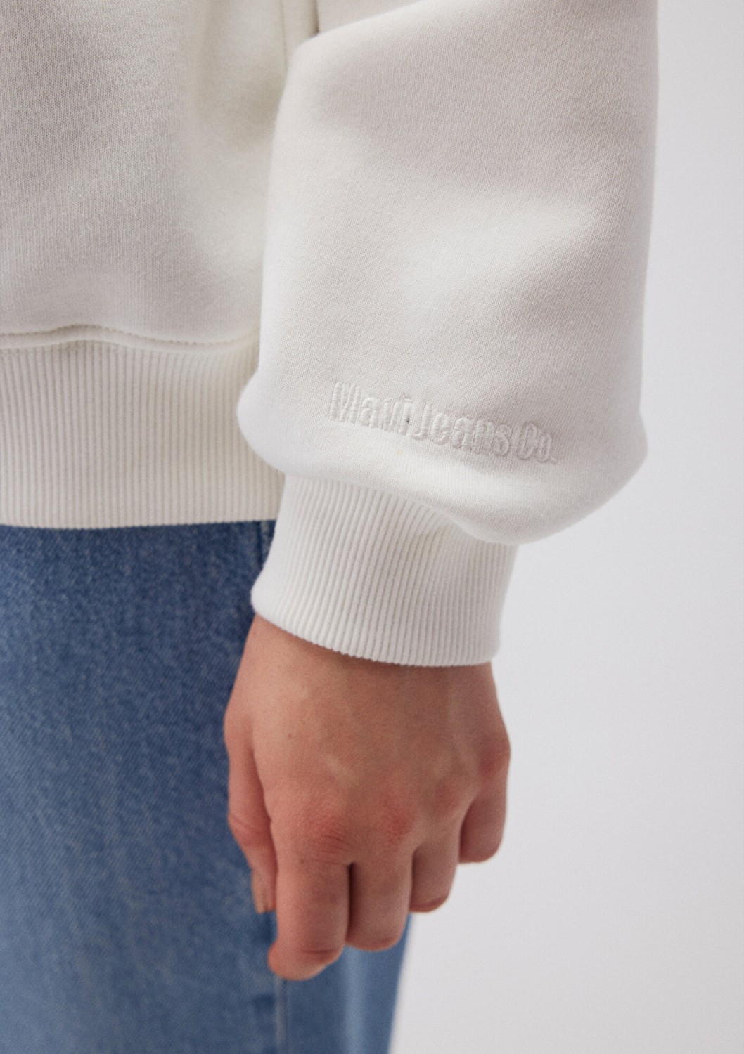 Mavi Bisiklet Yaka Beyaz Basic Sweatshirt 1610198-70057 görsel 5