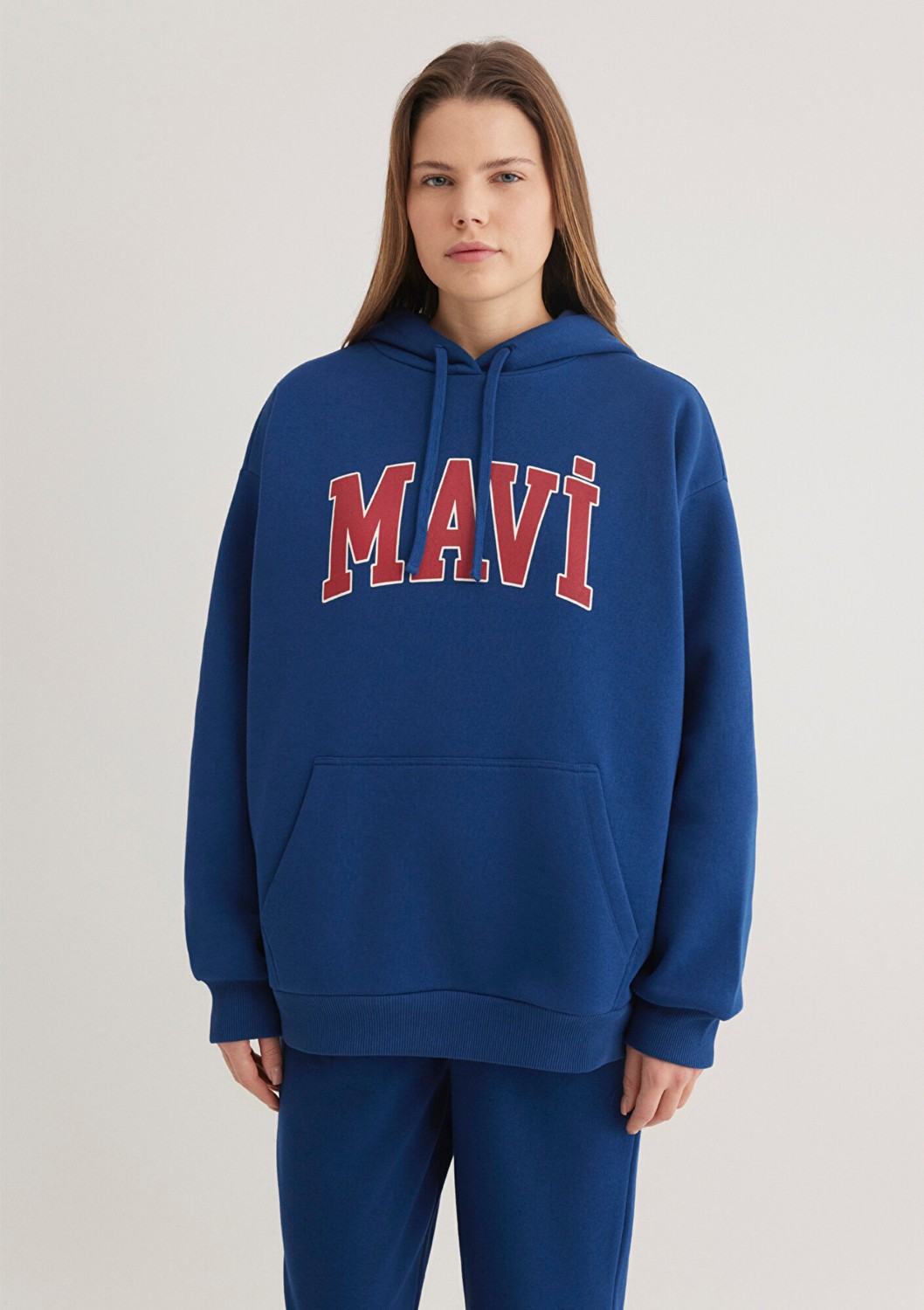 Mavi Logo Baskılı Kapüşonlu Lacivert Sweatshirt 1600361-82625 görsel 4