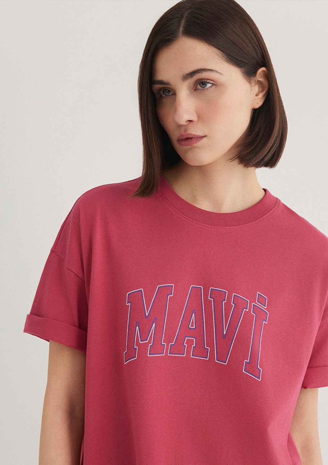 Mavi Logo Baskılı Pembe Tişört 1611193-70931 görsel 3