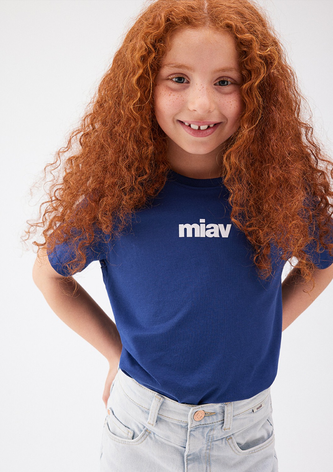 Mavi Miav Baskılı Mavi Çocuk Tişört 6633270722