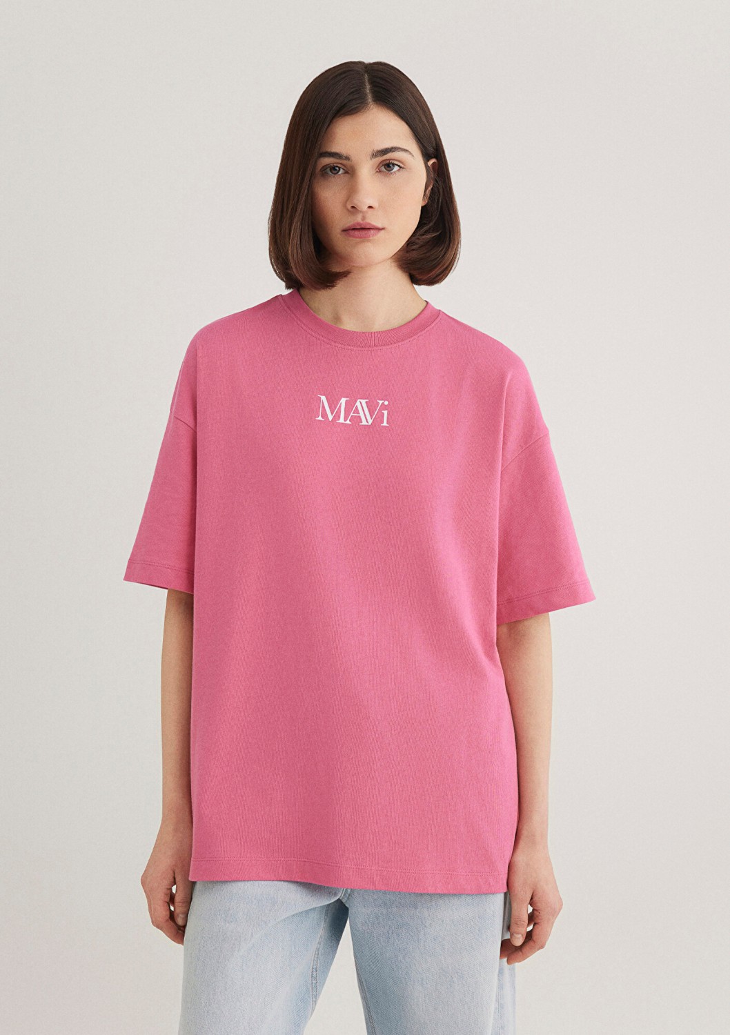 Mavi Logo Baskılı Pembe Tişört 1611593-84680 görsel 3