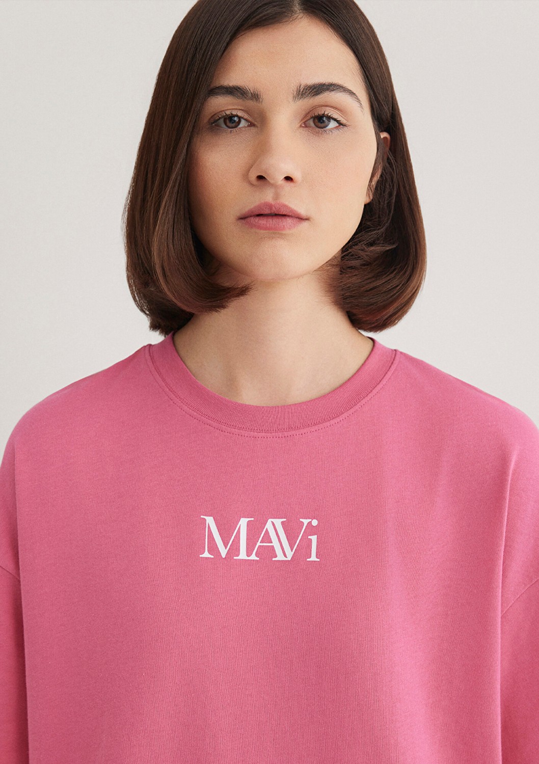 Mavi Logo Baskılı Pembe Tişört 1611593-84680 görsel 5