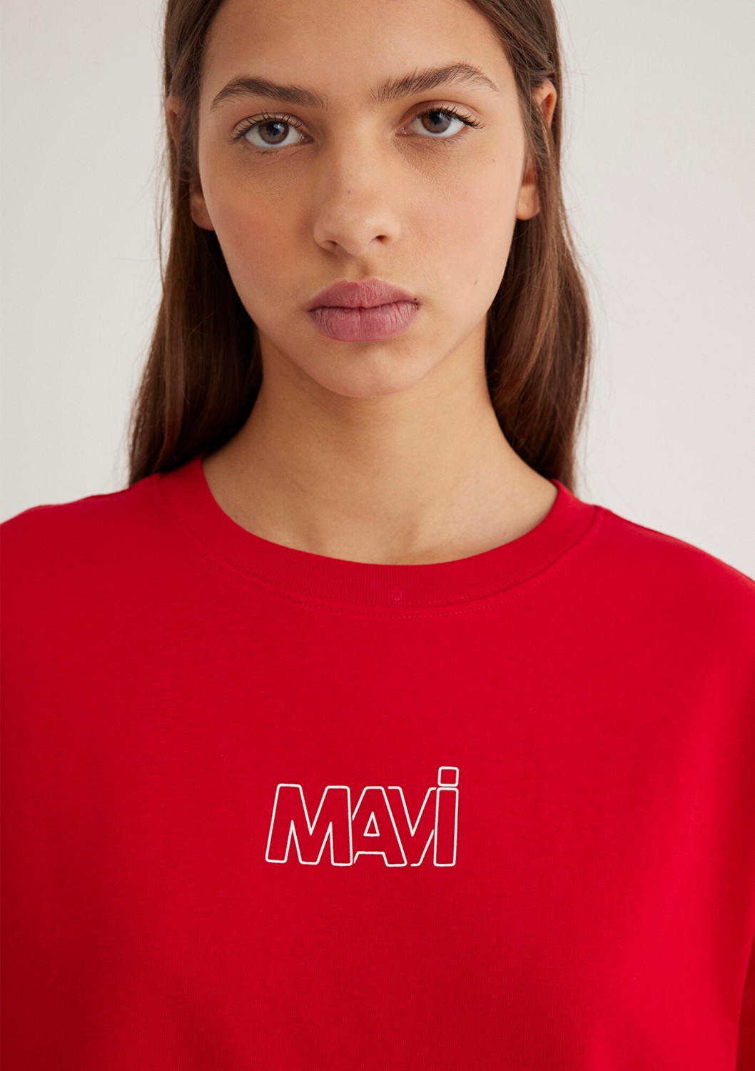Mavi Logo Baskılı Kırmızı Tişört 1611592-82054 görsel 5