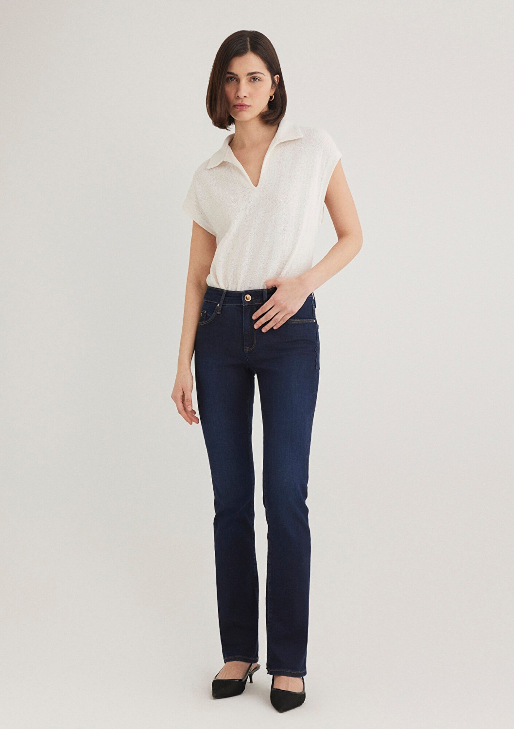 Mavi Mona Gold Klasik İndigo Mavisi Jean Pantolon 1049733699 görsel 3