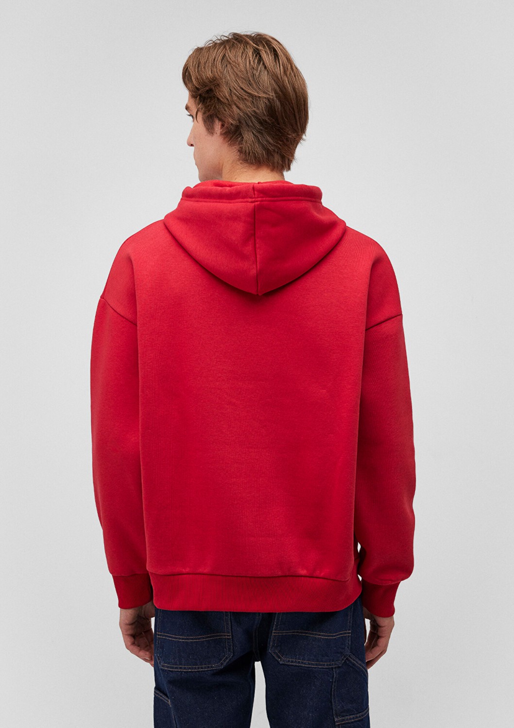 Mavi Logo Baskılı Kapüşonlu Kırmızı Sweatshirt 067149-70464 görsel 4