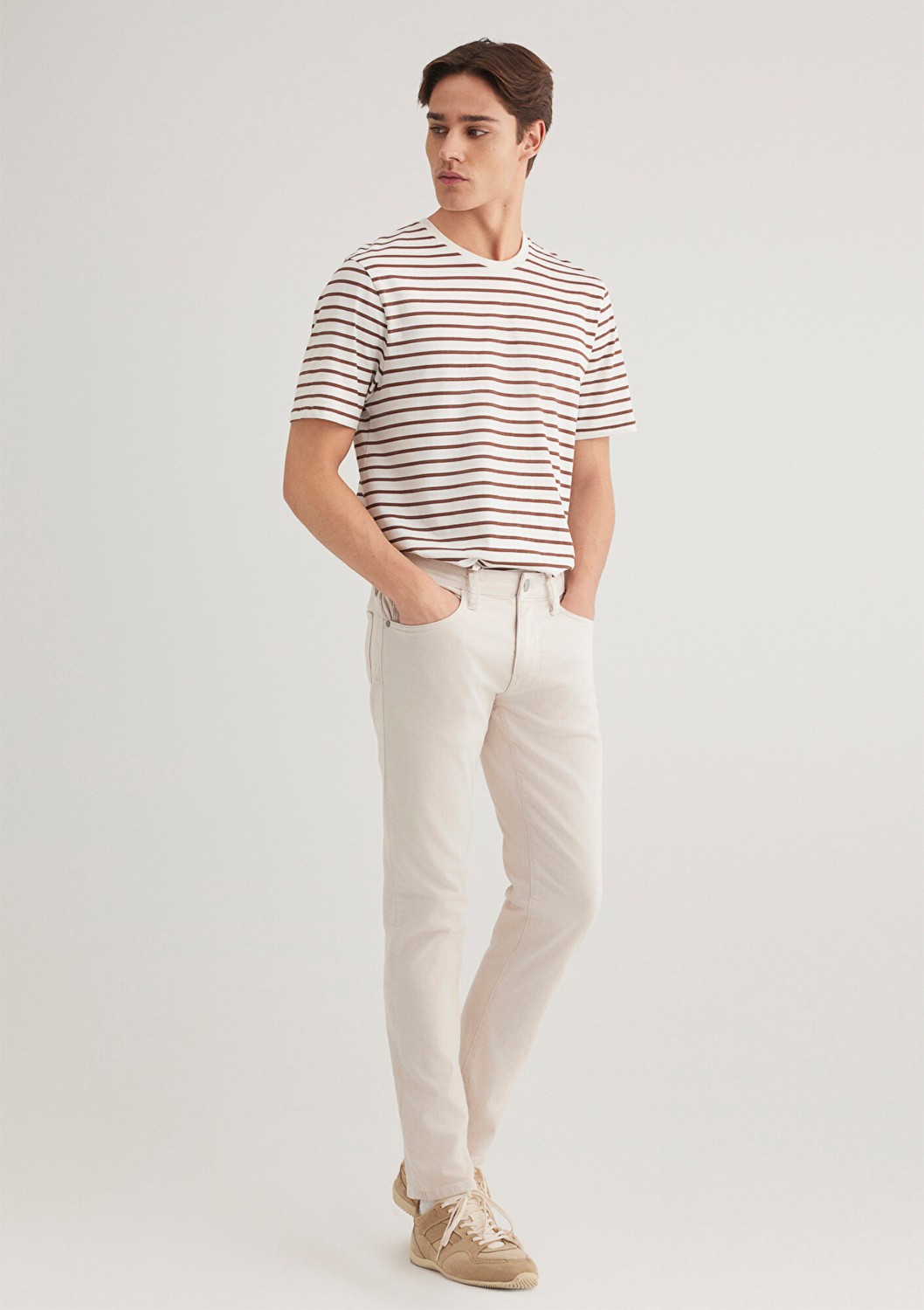 Mavi Jake Ekru Comfort Gabardin Pantolon 0042222763 görsel 2