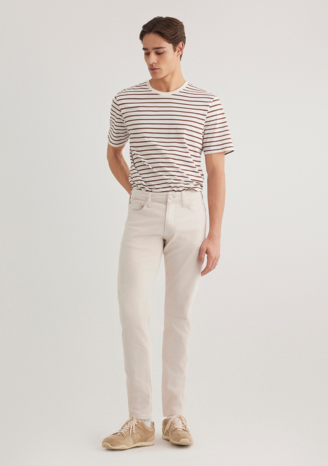 Mavi Jake Ekru Comfort Gabardin Pantolon 0042222763 görsel 3
