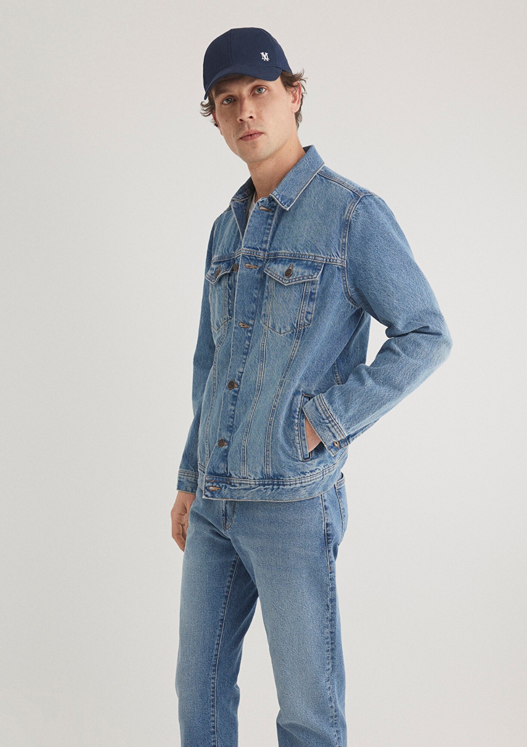 Mavi Drake Classic Denim Puslu Indigo Mavi Jean Ceket 010143-89136 görsel 4