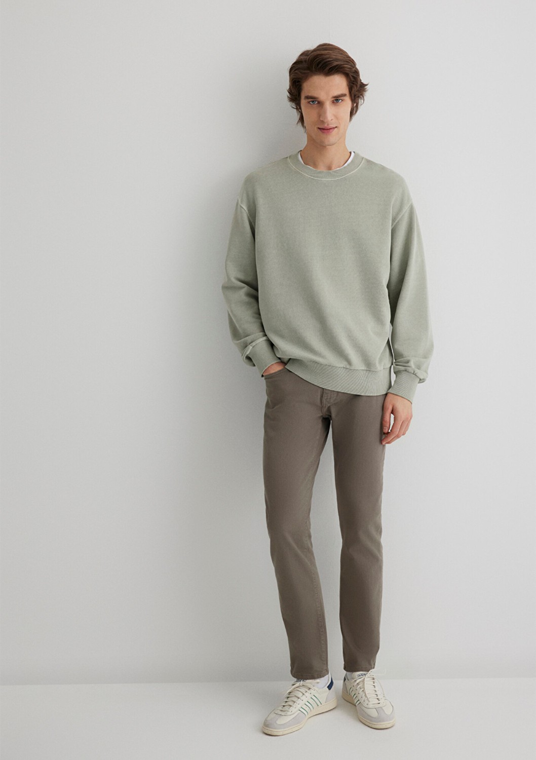 Mavi Marcus Puslu Zeytin Yeşili Comfort Gabardin Pantolon 0035188050 görsel 2