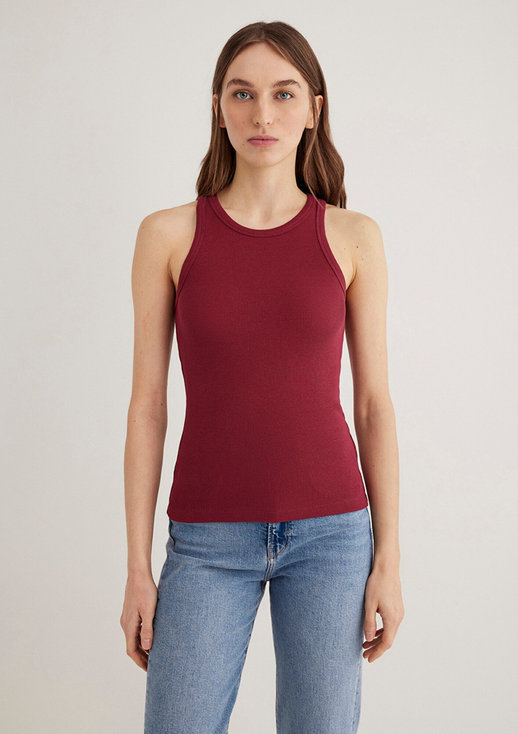 Mavi Halter Yaka Bordo Basic Atlet 1612462-70430 görsel 3