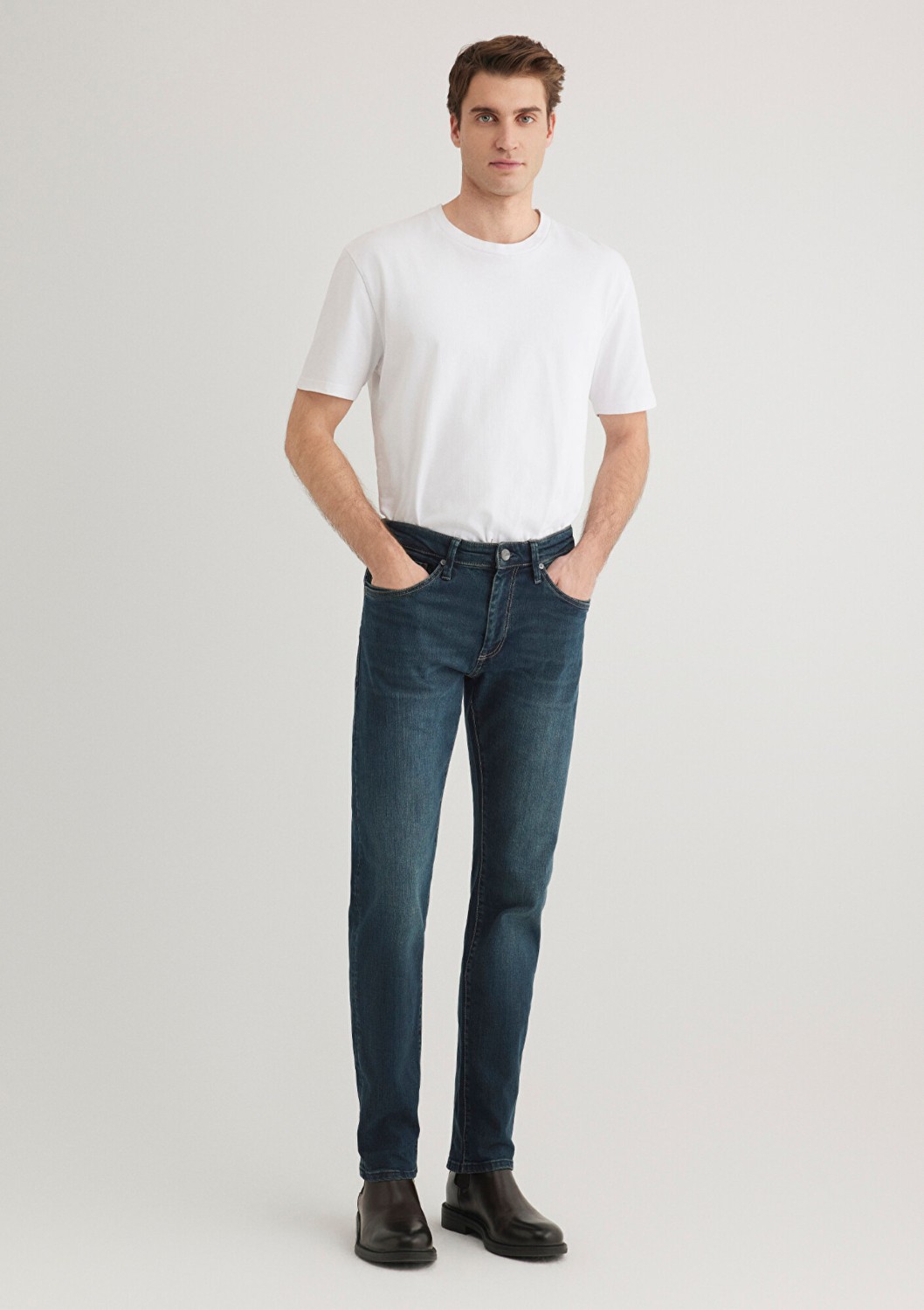 Mavi Marcus Mavi Premium Puslu Koyu Mavi Jean Pantolon 0035128946