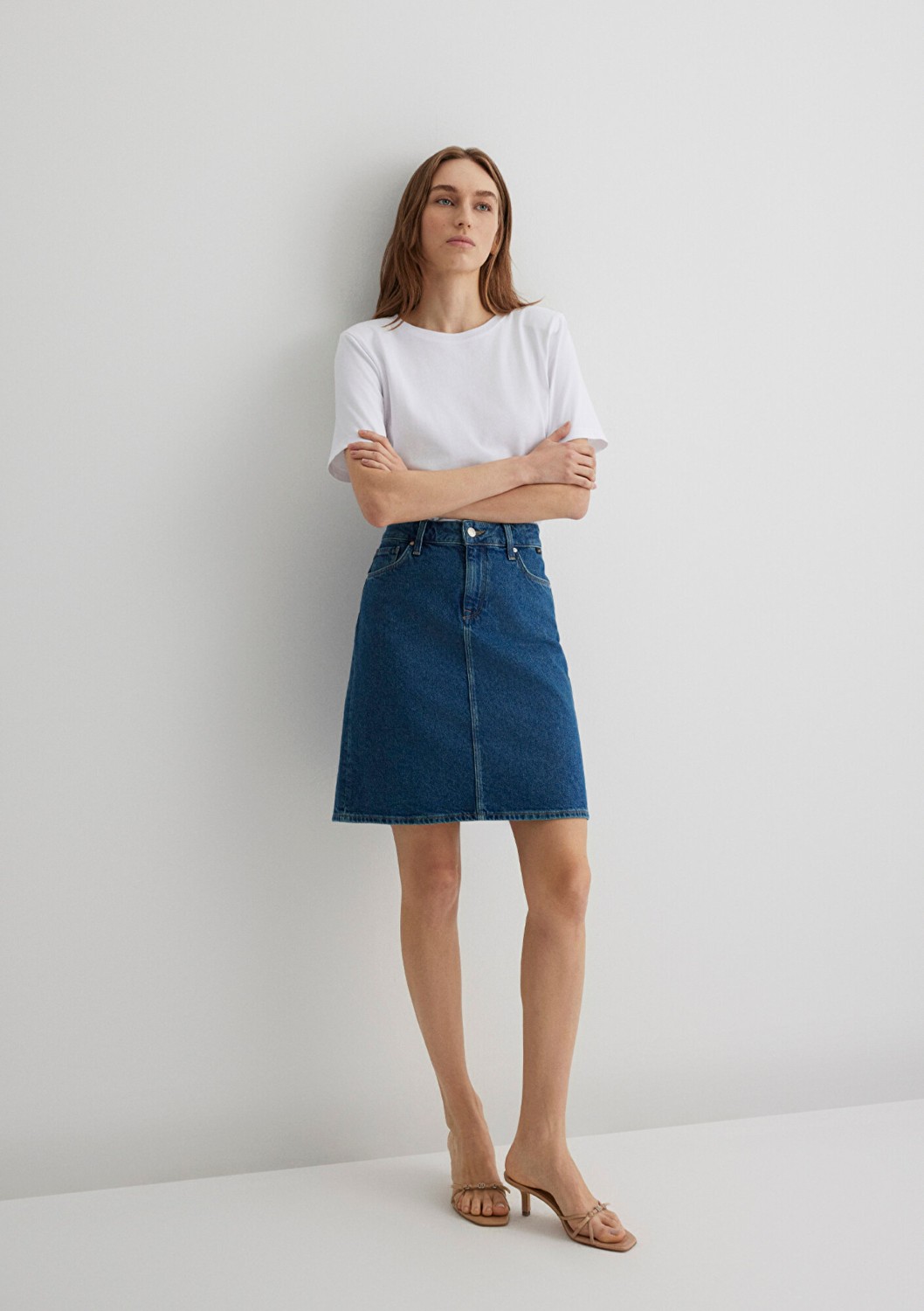 Mavi Valerie Casual Indigo Mavisi Jean Etek 1319833709 Normal Bel Midi Mavi Renk Kadın