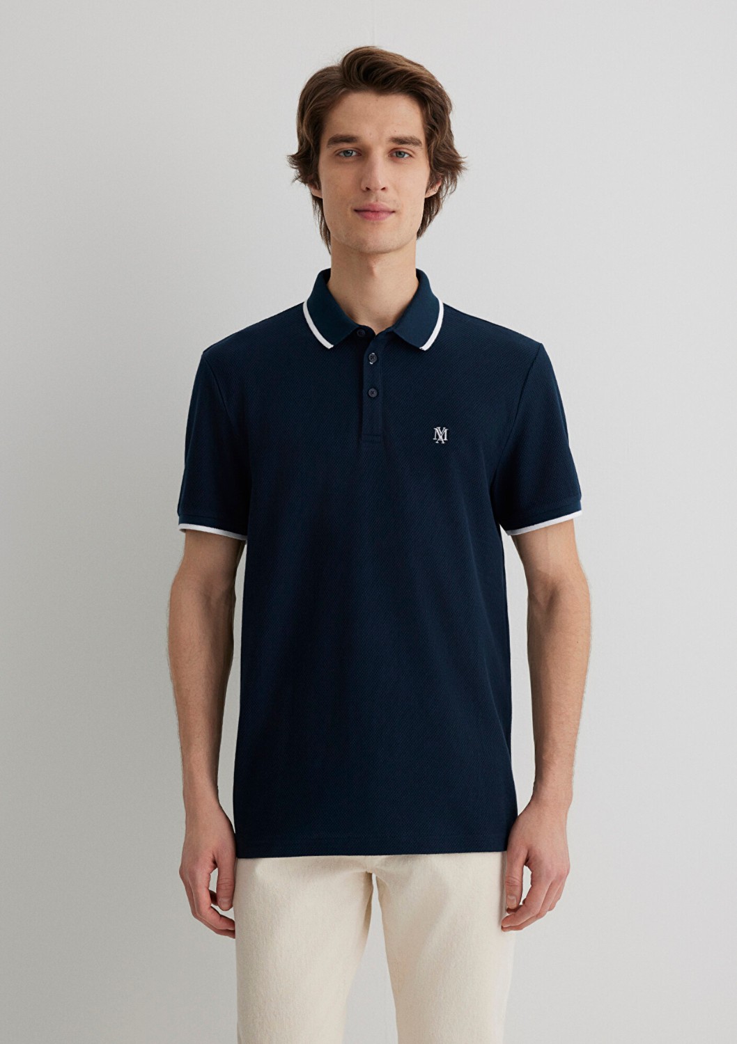 Mavi Şerit Detaylı Lacivert Polo Tişört 066039-30651 görsel 3
