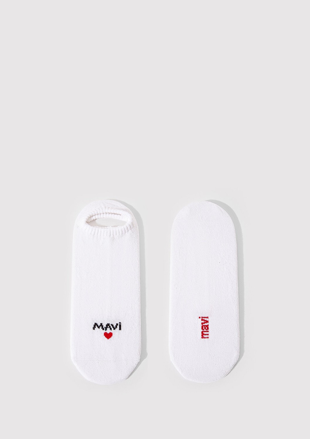 Mavi Logo Detaylı Beyaz Babet Çorap 1912779-620