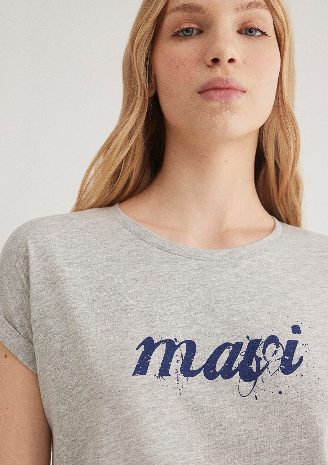 Mavi Logo Baskılı Gri Tişört 166422-25702 görsel 6
