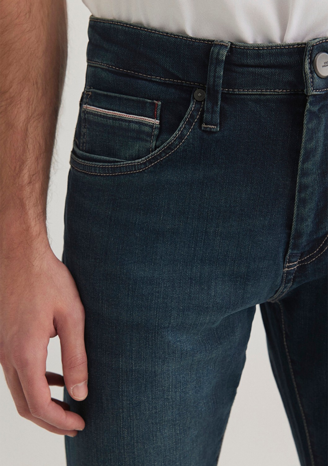Mavi Marcus Mavi Premium Puslu Koyu Mavi Jean Pantolon 0035128946 görsel 6
