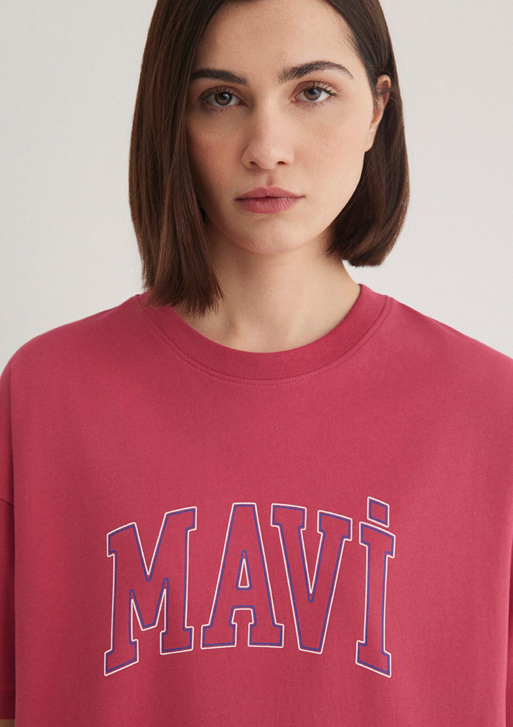 Mavi Logo Baskılı Pembe Tişört 1611193-70931 görsel 6