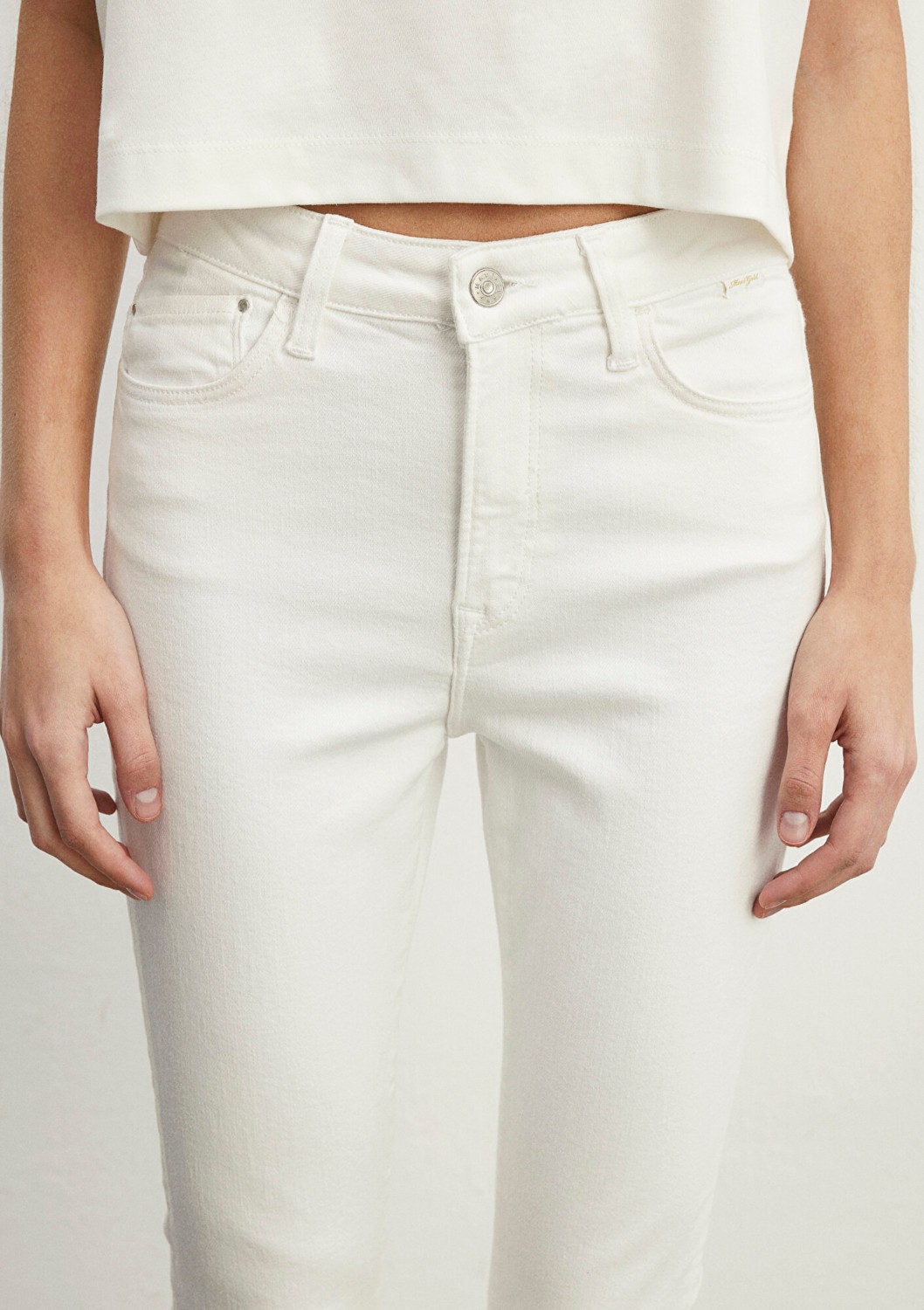 Mavi Serenay Gold Shape Beyaz Jean Pantolon 100980-83673 görsel 7