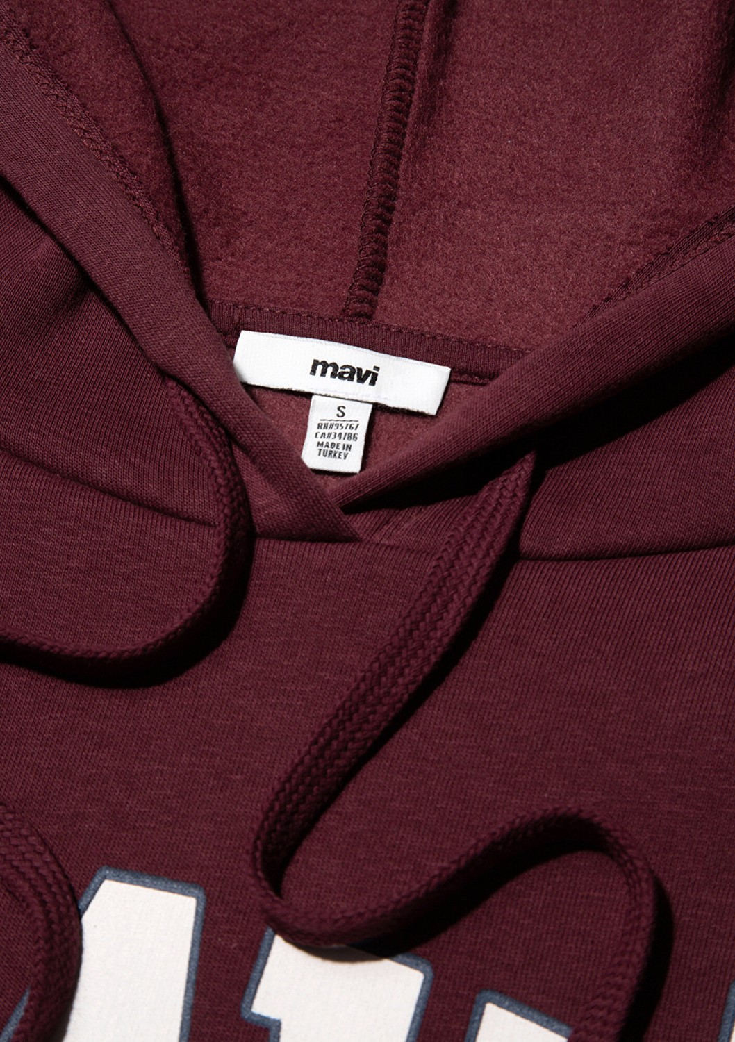 Mavi Logo Baskılı Kapüşonlu Bordo Sweatshirt 1600361-85493 görsel 7